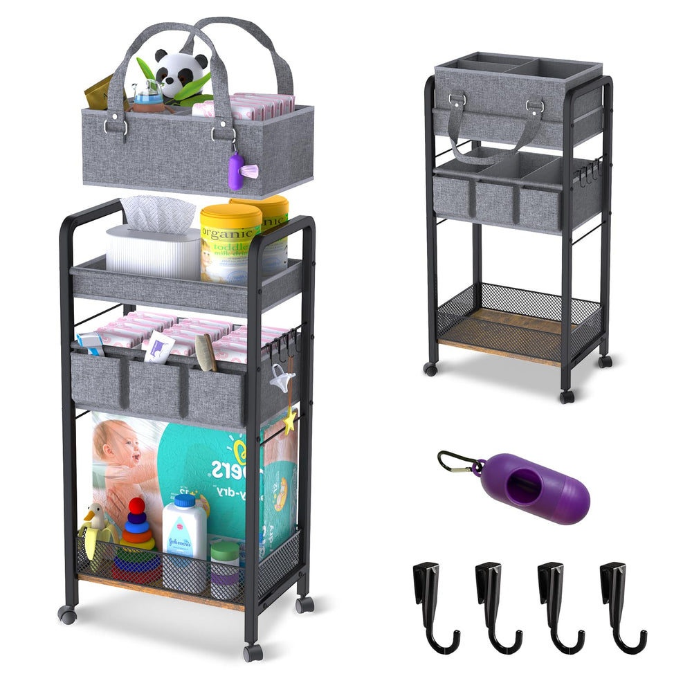 JRANBRJS 2IN1 diaper caddy top basket for mobile changing