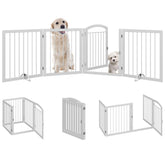 JSB 96-inch dog gate walk-through in white, ideal for wide hallways and stairs