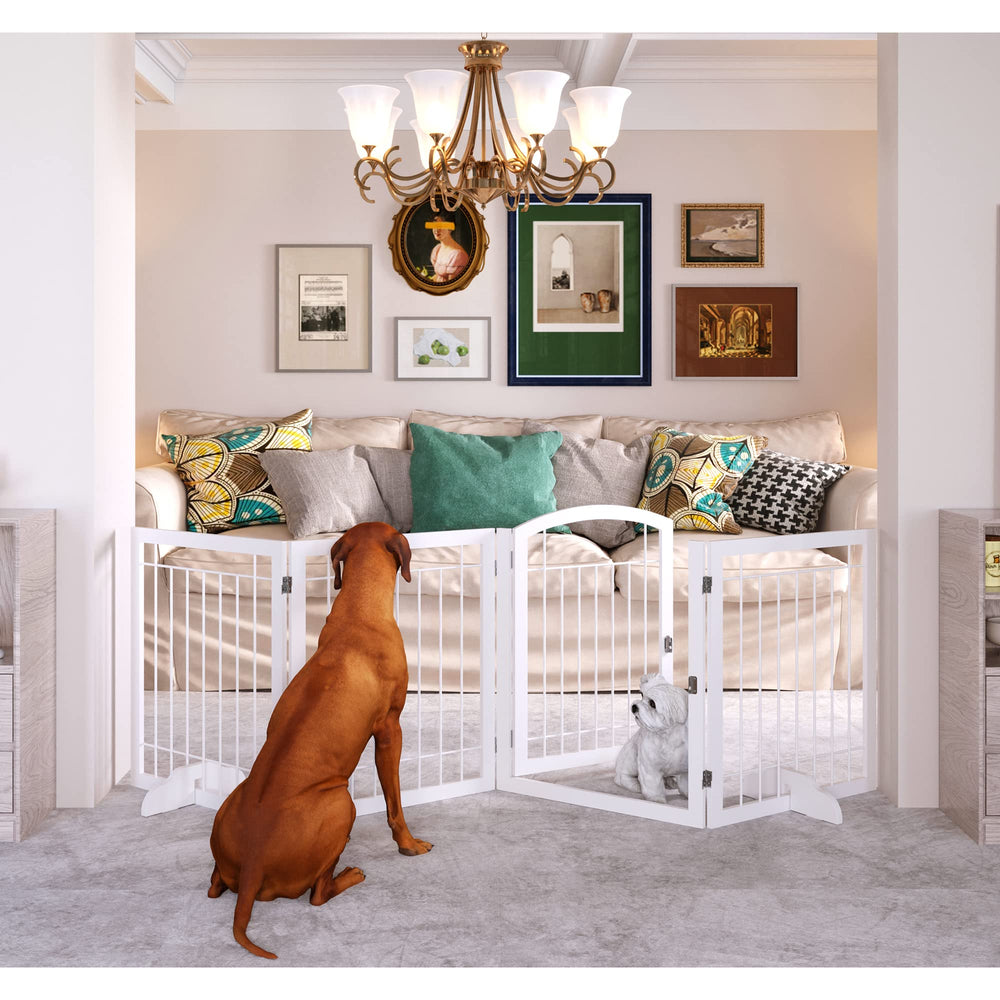 JSB dog gate 96-inch with walk-through door for safe hallway passage
