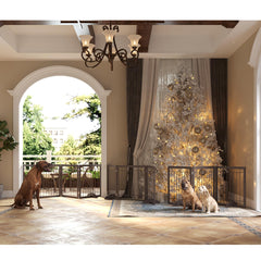 JSB anti-scratch pads keeping floors safe while gate stands sturdy.