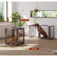 JSB dog gate with door walk-through for easy room-to-room access