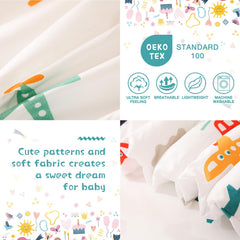 JSD Airplane Toddler Bedding Set top sheet for smooth, gentle nights.