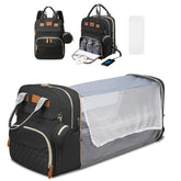 JSTPRO diaper bag backpack front view showing a spacious main compartment and organized layout