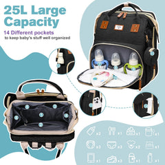JSTPRO diaper bag includes a removable pacifier case for easy on-the-go access.