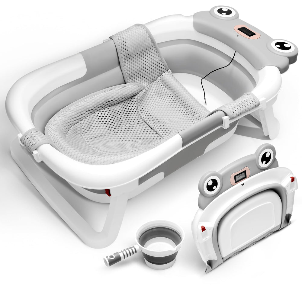 JT Cosas collapsible bathtub in folded form, ideal for travel storage.