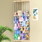 Jtksfcl wood corner stuffed animal storage with star pattern keeps toys organized.