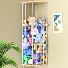 Jtksfcl wood corner stuffed animal storage with star pattern keeps toys organized.