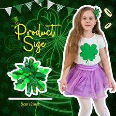 Juexica shamrock barrette clip secures soft ribbons with style.