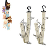 Juglok plush toy display strap with eight clips for organized plush display