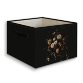 JUIOEIU Moody Floral Basket front view with sturdy handles for easy transport and stylish storage
