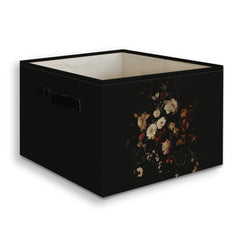 JUIOEIU Moody Floral Basket front view with sturdy handles for easy transport and stylish storage