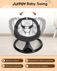 juitoy baby swing backrest angles demonstrate adjustable support for growing babies