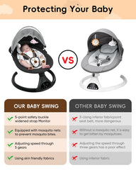 juitoy baby swing lightweight frame facilitates effortless transport