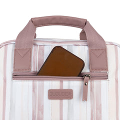 JuJuBe Nature Babe side pocket view, quick-access storage for bottles.