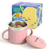 Jumble Dream stainless steel baby snack cup with spill-proof design for toddlers.
