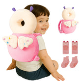 JumiLux baby head protector backpack shielding a toddler during learning moments