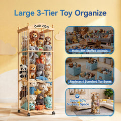 Jumvix pine wood frame provides durable, stable toy storage.