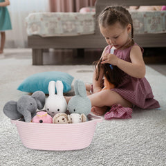 JUNBOLE basket in use as toy organizer demonstrates versatility.