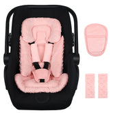 Jundetye 3-in-1 infant car seat insert with body cushion in orange-pink for snug comfort