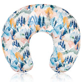 Jundetye forest-pattern nursing pillow cover front view for cozy feeding sessions.