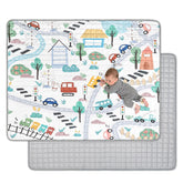 Jundetye baby play mat with road traffic pattern, ideal for engaging tummy time and exploration