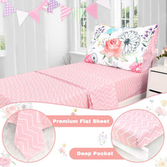 Jundetye floral flat sheet white adds bright nursery layer