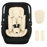 Jundetye infant seat insert beige provides soft comfort for newborns during car rides