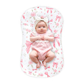Jundetye pink rose lounger cover shows soft fabric for newborn comfort