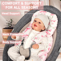 Jundetye pink rose pattern front adds gentle style to baby gear.