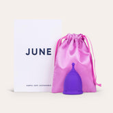 June Cup mini-pack demonstrates discreet, reusable protection for light-flow days.