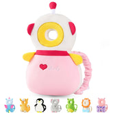 JunNeng baby head protector backpack with pink robot design for gentle protection.