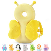JunNeng baby head protector backpack with yellow butterfly design cushions tumbles.