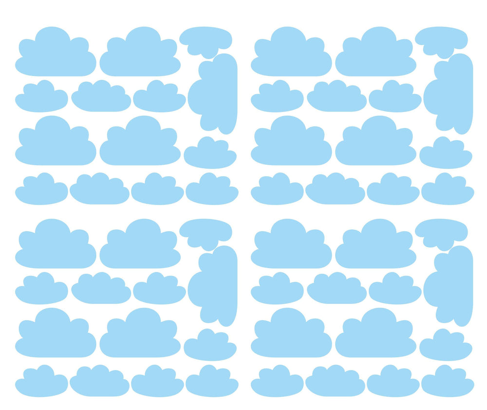 JURUOXIN Cloud Wall Decal canal blue clouds create a calming nursery backdrop.