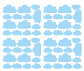 JURUOXIN Cloud Wall Decal canal blue clouds create a calming nursery backdrop.