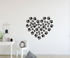 JURUOXIN dog paws wall decal, small paw 5x4.6 cm, perfect for kids’ rooms.