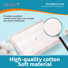 Closeup of JUS COOL absorbent core illustrating quick moisture uptake