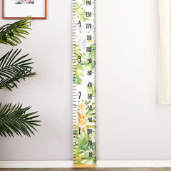 Juvale kids height chart with safari animals; easy to install with rope.
