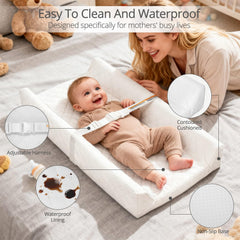 JVEOO non-slip base and safety strap keep baby secure during changes