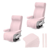 JWFLCK pink disposable airplane seat covers drape over seats for a clean travel surface.