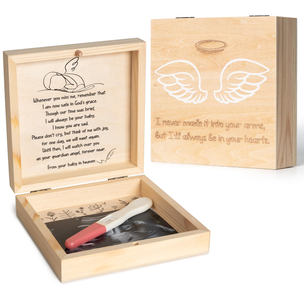 Jwitao Miscarriage Memorial Box exterior with angel motif for remembrance.