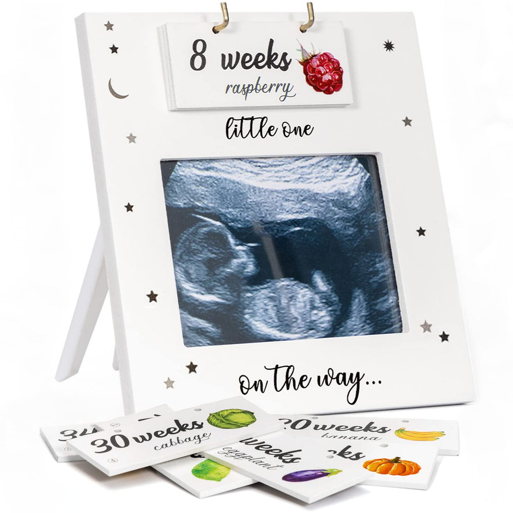 Jwitao ultrasound picture frame with weekly baby bump sign for social sharing memories