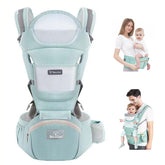 JWPEHOE baby carrier with hip seat for ergonomic hands-free carry