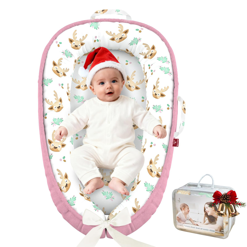 JWPEHOE baby lounger with soft bumper for safe, cozy naps.