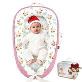 JWPEHOE baby lounger with soft bumper for safe, cozy naps.