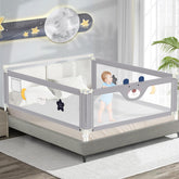 JWPEHOE bed rail with headboard rod showing guard for king-size bed and toddler safety.