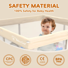 JWPEHOE Foldable Playpen travel bag keeps baby play ready on the go.