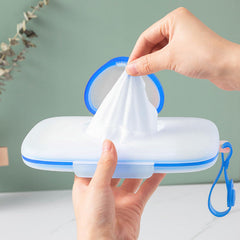 JWTIFOA wipes container with wide flip cap for easy one wipe access.