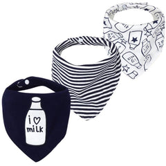 JZLPIN baby dribble bib with soft cotton front and ultra-absorbent fleece back.