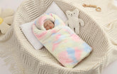 JZLPIN flannel baby blanket in pink tie-dye, soft for crib or stroller comfort.