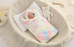 JZLPIN flannel baby blanket in pink tie-dye, soft for crib or stroller comfort.